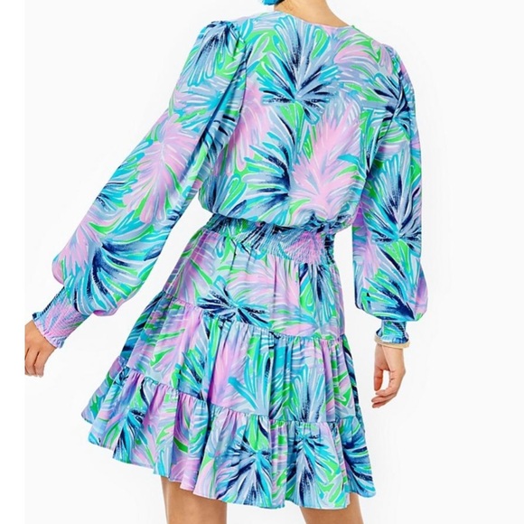 NEW Lilly Pulitzer Heline Stretch Dress Gecko Green Beach Bash - Picture 3 of 3